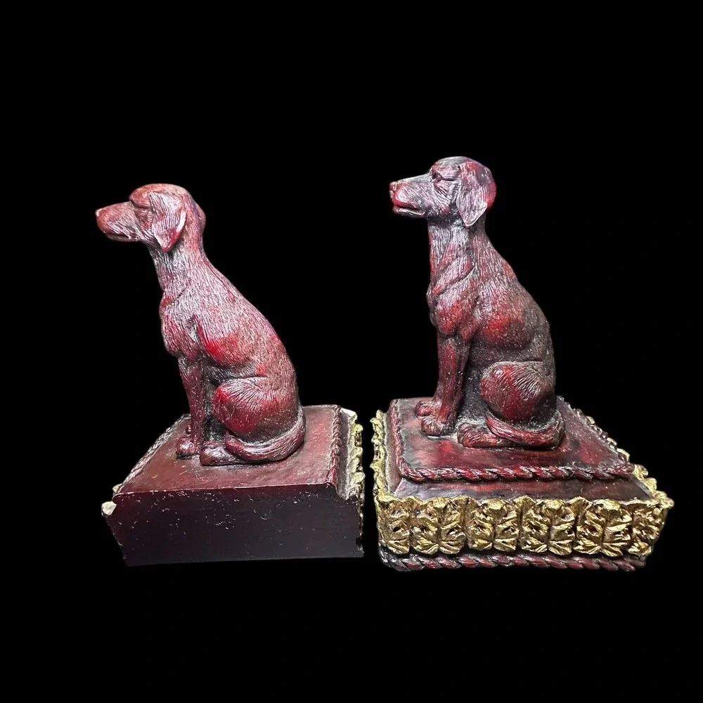 Retriever Book Ends Carved Pair 